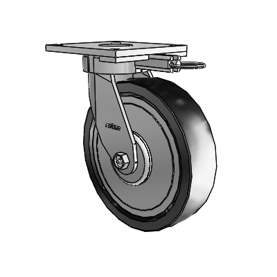6 Series Kingpinless Casters Top Plate Swivel Caster with 8 x 2 Polyolefin Wheel