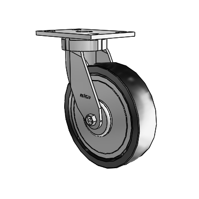 6 Series Kingpinless Casters Top Plate Swivel Caster with 8 x 2 Polyolefin Wheel