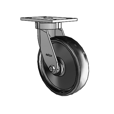 6 Series Kingpinless Casters Top Plate Swivel Caster with 8 x 2 Endura Solid Elastomer Wheel