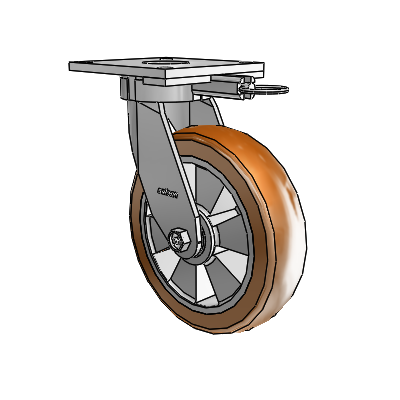 6 Series Kingpinless Casters Top Plate Swivel Caster with 8 x 2 Triumph (Crown/Brown) Wheel