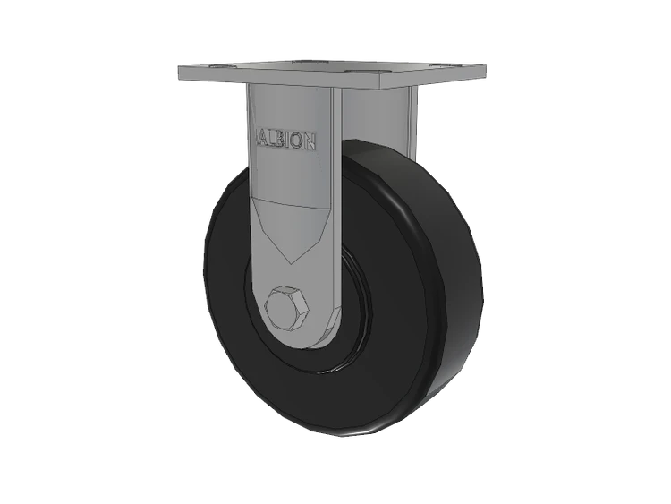 16 Series Top Plate Rigid Caster with 6 x 2 Black Polymer NX - Trionix High Impact Polymer Wheel