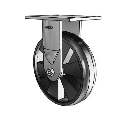 6 Series Casters Top Plate Rigid Zinc Caster with 8 x 2 Black Maxim Wheel