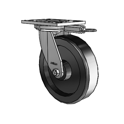 6 Series Casters Top Plate Swivel Zinc Caster with 8 x 2 Black Phenolic Wheel