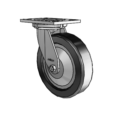 6 Series Casters Top Plate Swivel Zinc Caster with 8 x 2 Black Phenolic Wheel