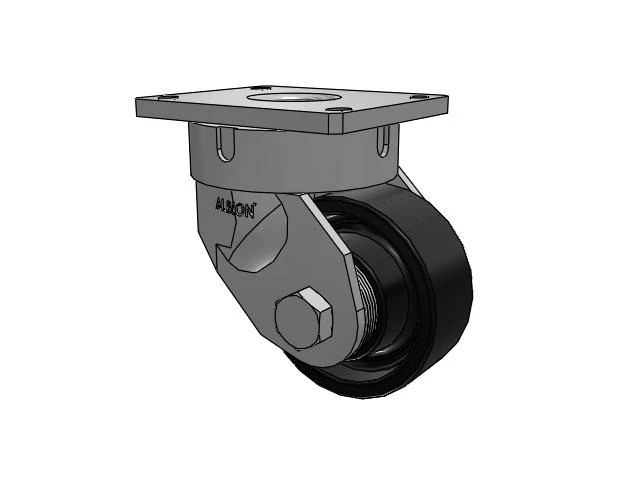 600 Series Top Plate Swivel Caster with 6 x 2.5 Black Paint FM - Ductile Iron Flat Tread Wheel