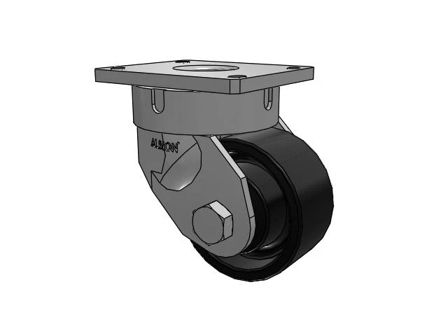 600 Series Top Plate Swivel Caster with 6 x 3 Black Paint FM - Ductile Iron Flat Tread Wheel