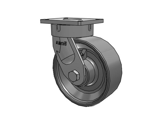 600 Series Top Plate Swivel Caster with 10 x 4 Clear Coat Enamel FS - Drop-Forged Steel Wheel