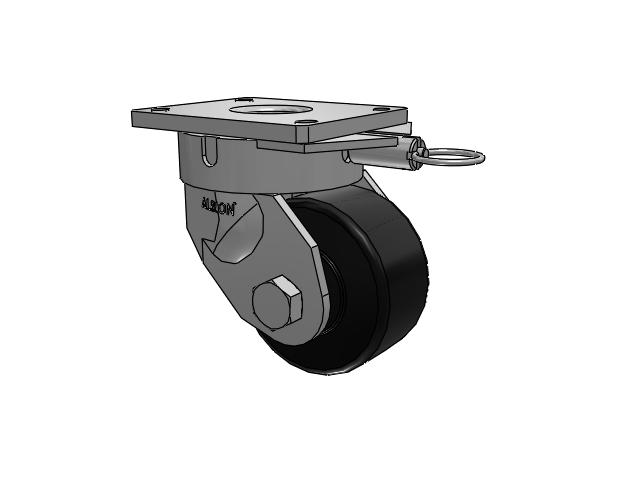 600 Series Top Plate Swivel Caster with 6 x 3 Black Polymer NX - Trionix High Impact Polymer Wheel