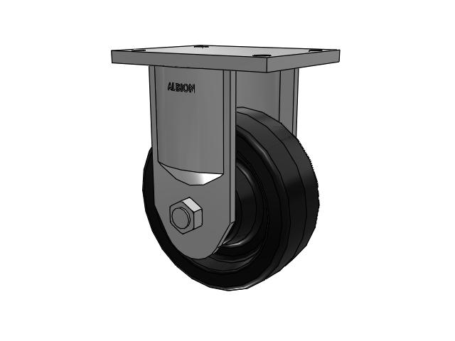 600 Series Top Plate Rigid Caster with 8 x 3 Black Phenolic Resin TM - Phenolic Wheel