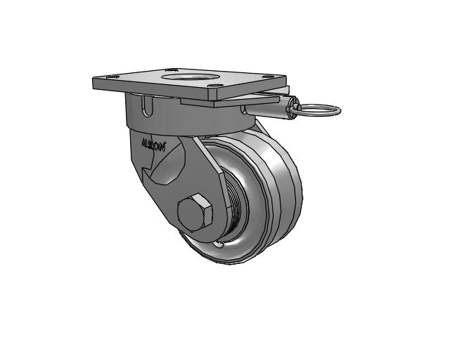 600 Series Top Plate Swivel Caster with 6 x 3 Clear Coat Enamel VF - Drop-Forged Steel V-Groove Wheel