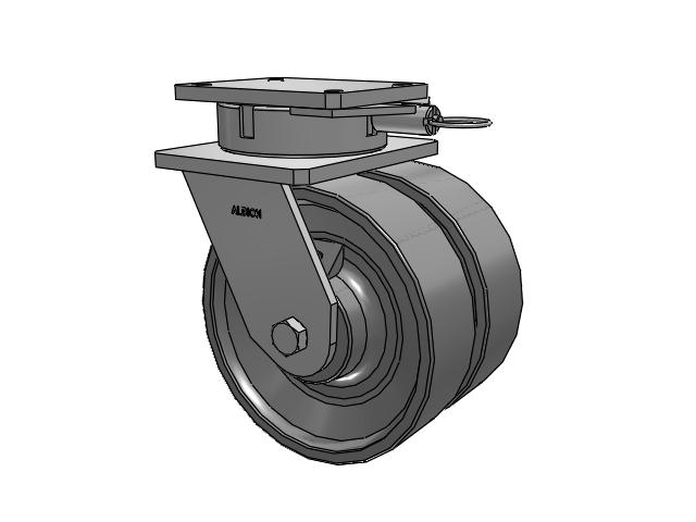 615 Series Top Plate Swivel Caster with 10 x 3 Clear coat enamel FH - Drop-Forged Steel (Large Bore) Wheel