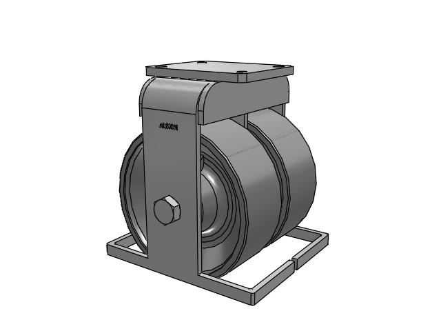 615 Series Top Plate Rigid Caster with 10 x 4 Clear coat enamel FH - Drop-Forged Steel (Large Bore) Wheel