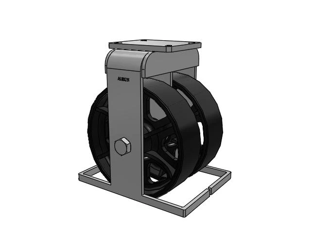 615 Series Top Plate Rigid Caster with 12 x 3.5 Black paint FM - Ductile Iron Flat Tread Wheel