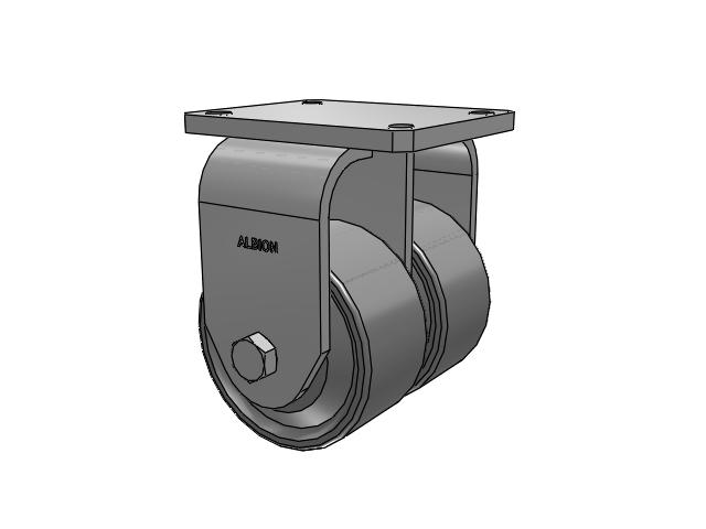 615 Series Top Plate Rigid Caster with 6 x 3 Clear coat enamel FS - Drop-Forged Steel Wheel