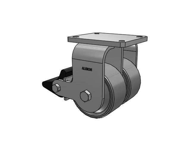 615 Series Top Plate Rigid Caster with 6 x 3 Clear coat enamel FS - Drop-Forged Steel Wheel and Poly Lock Integrated Brake