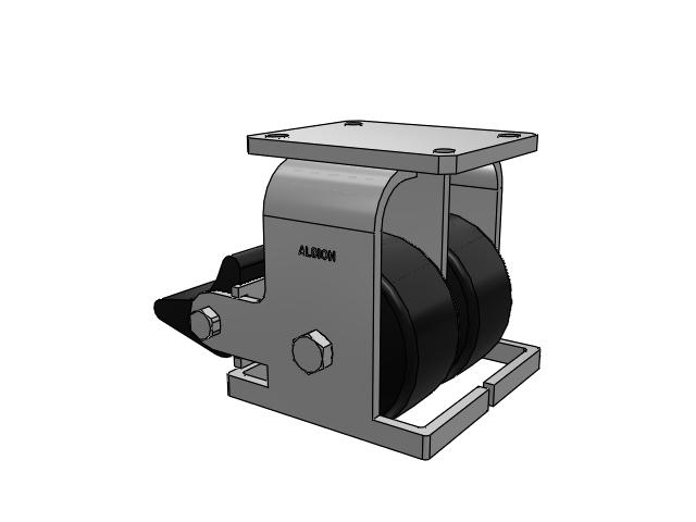 615 Series Top Plate Rigid Caster with 6 x 3 Black NX - Trionix High Impact Polymer Wheel and Poly Lock Integrated Brake