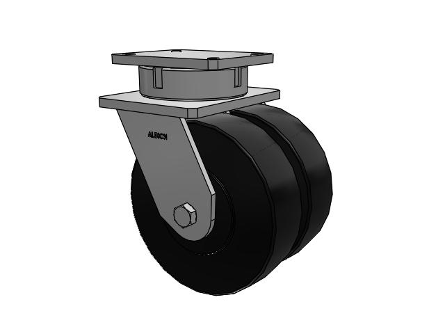 615 Series Top Plate Swivel Caster with 10 x 3 Black NX - Trionix High Impact Polymer Wheel