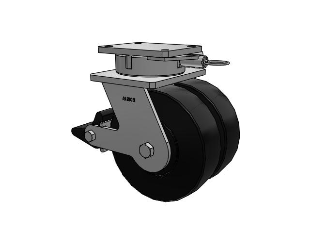 615 Series Top Plate Swivel Caster with 10 x 3 Black NX - Trionix High Impact Polymer Wheel and Poly Lock Integrated Brake