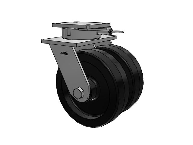 615 Series Top Plate Swivel Caster with 12 x 3.5 Black TM - Phenolic Wheel