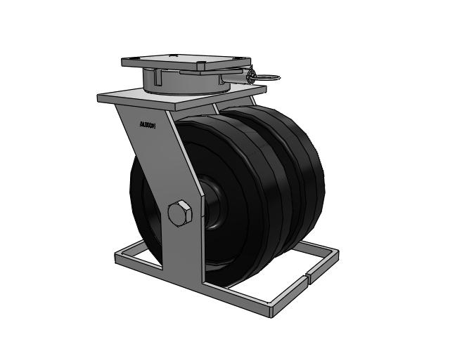 615 Series Top Plate Swivel Caster with 12 x 3.5 Black TM - Phenolic Wheel