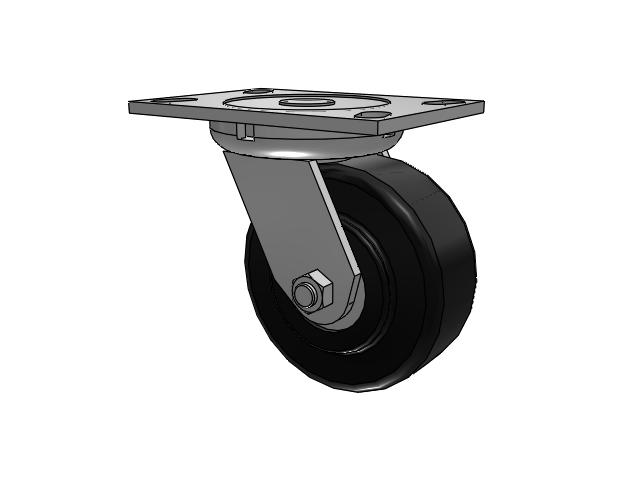 62 Series Top Plate Swivel Caster with 4 x 2 Black Polymer NX - Trionix High Impact Polymer Wheel