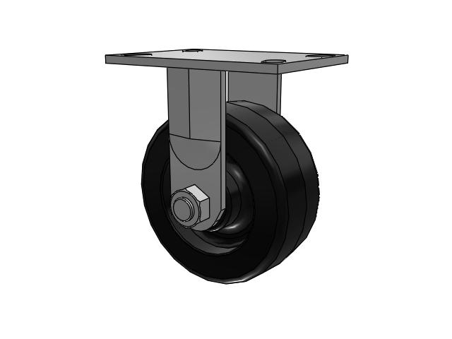 62 Series Top Plate Rigid Caster with 6 x 2.5 Black Phenolic Resin TM - Phenolic Wheel