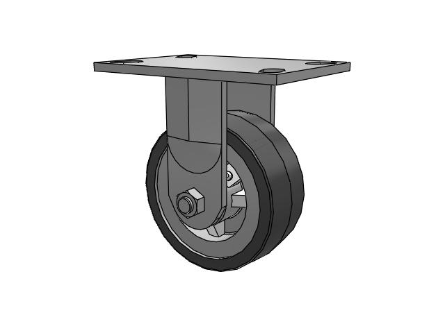 62 Series Top Plate Rigid Caster with 5 x 2 Grey Tread on Grey Polypropylene Core XA - Polyurethane (Polypropylene Core) Wheel