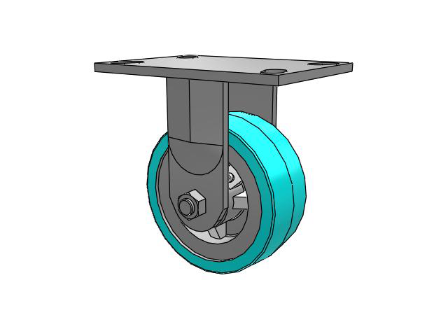 62 Series Top Plate Rigid Caster with 5 x 2 Grey Tread on Grey Polypropylene Core XA - Polyurethane (Polypropylene Core) - Prevenz Antimicrobial Wheel