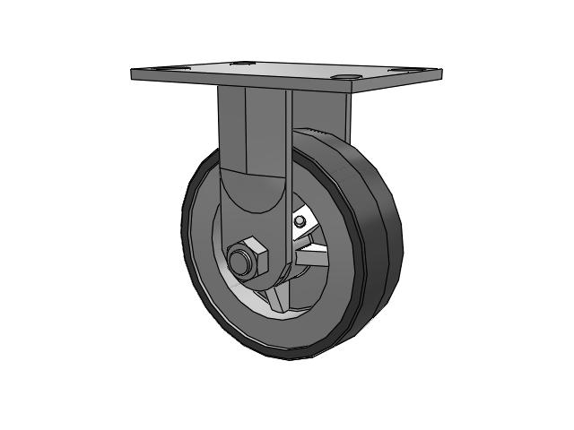 62 Series Top Plate Rigid Caster with 6 x 2 Grey Tread on Grey Polypropylene Core XA - Polyurethane (Polypropylene Core) Wheel