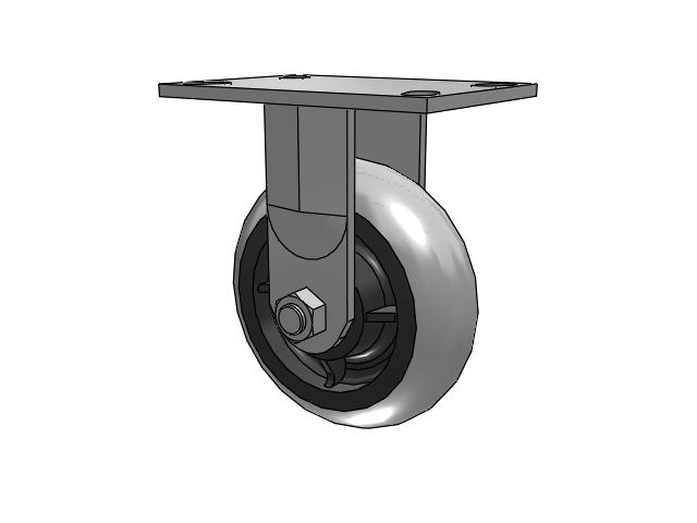 62 Series Top Plate Rigid Caster with 6 x 2 Grey Tread on Grey Core XP - X-treme Plus Solid Polyurethane Wheel