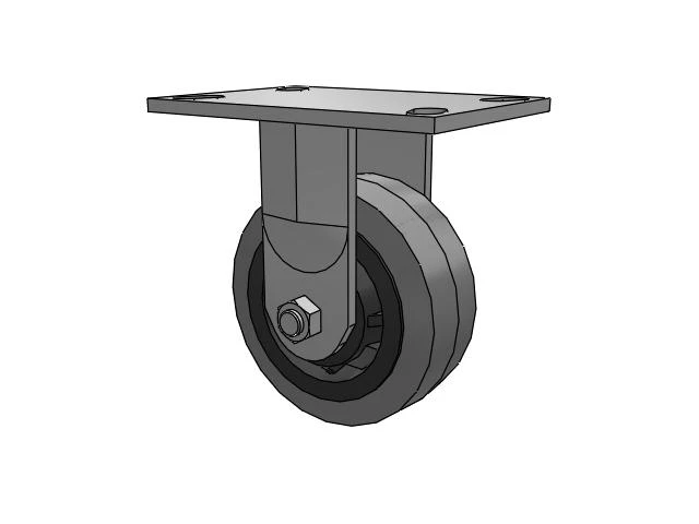 62 Series Top Plate Rigid Caster with 5 x 2 Grey Tread on Grey Core XS - Performa X-tra Soft Rubber (Flat) - Prevenz Antimicrobial Wheel