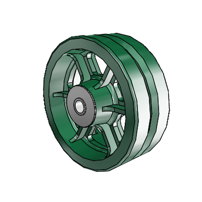 V-Groove Cast Iron 8 x 3 Wheel with Roller Bearing