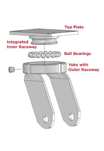 Kingpinless Caster Diagram