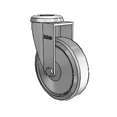 Razer Hollow Kingpin Swivel Caster with 3 x 0.8750 Grey TPR Wheel