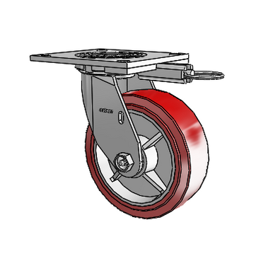 4 Series 2 Inch Wide Top Plate Swivel Caster with 6 x 2