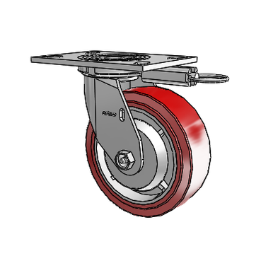 4 Series 2 Inch Wide Top Plate Swivel Caster with 6 x 2