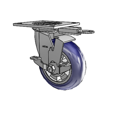 4 Series 2 Inch Wide Top Plate Swivel Caster with 6 x 2 Triumph