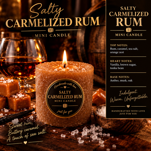 Salty Carmenlized Rum mini Candle