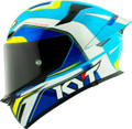 KYT TT-Revo Grand Prix White Light Blue Helmet