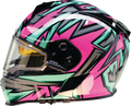 Z1R Warrant Neuron Snow Electric Helmet - Pink/Teal