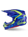 AlpineStars 2026 SM7 Deed Helmet, blue and yellow fluo, protective motorbike gear, motorbike helmet.