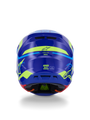 Alpine Stars 2026 SM7 Deed Blue/Yellow Fluo helmet, showcasing vibrant blue and yellow design.