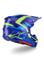 AlpineStars 2026 SM7 Deed Blue/Yellow Fluo helmet, size not specified, with vibrant blue yellow design.