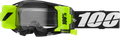 100-PERCENT Armatic Forest Goggle with impact resistant lens, neon green frame, and black lens.