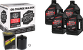 MAXIMA V-TWIN Syn Oil Change Kit TC - Black Filter