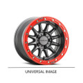 RACELINE ALPHA GUNMETAL W/RED RING 15X7 4X156 +10