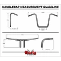 BURLY BRAND NARROW 12" APEHANGERS 1" BLACK B28-348