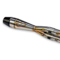 SAWICKI INTMDTR M8 SOFTAIL SHORTY BRUSHED SS W/BLACK END CAP 930-02620
