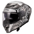 LS2 Dragon Carbon Enthum Full Face Helmet Gloss Silver