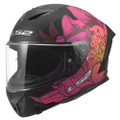LS2 Rapid III Poppies Full Face Helmet Matte Black Pink